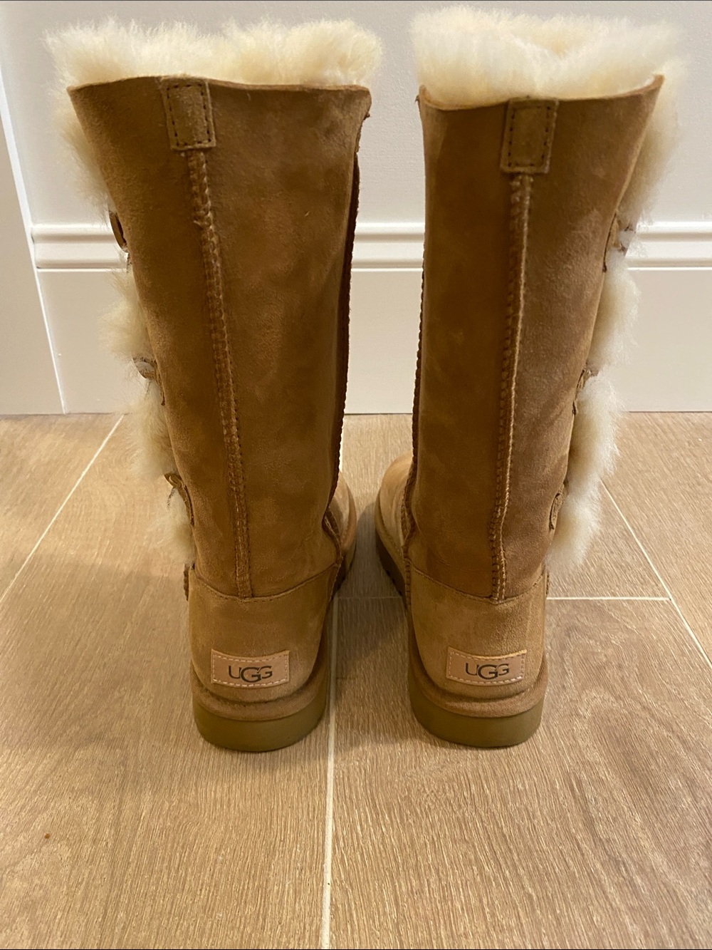UGG Chestnut Button Shearling Mid-Calf Boots - Picture 6 of 9